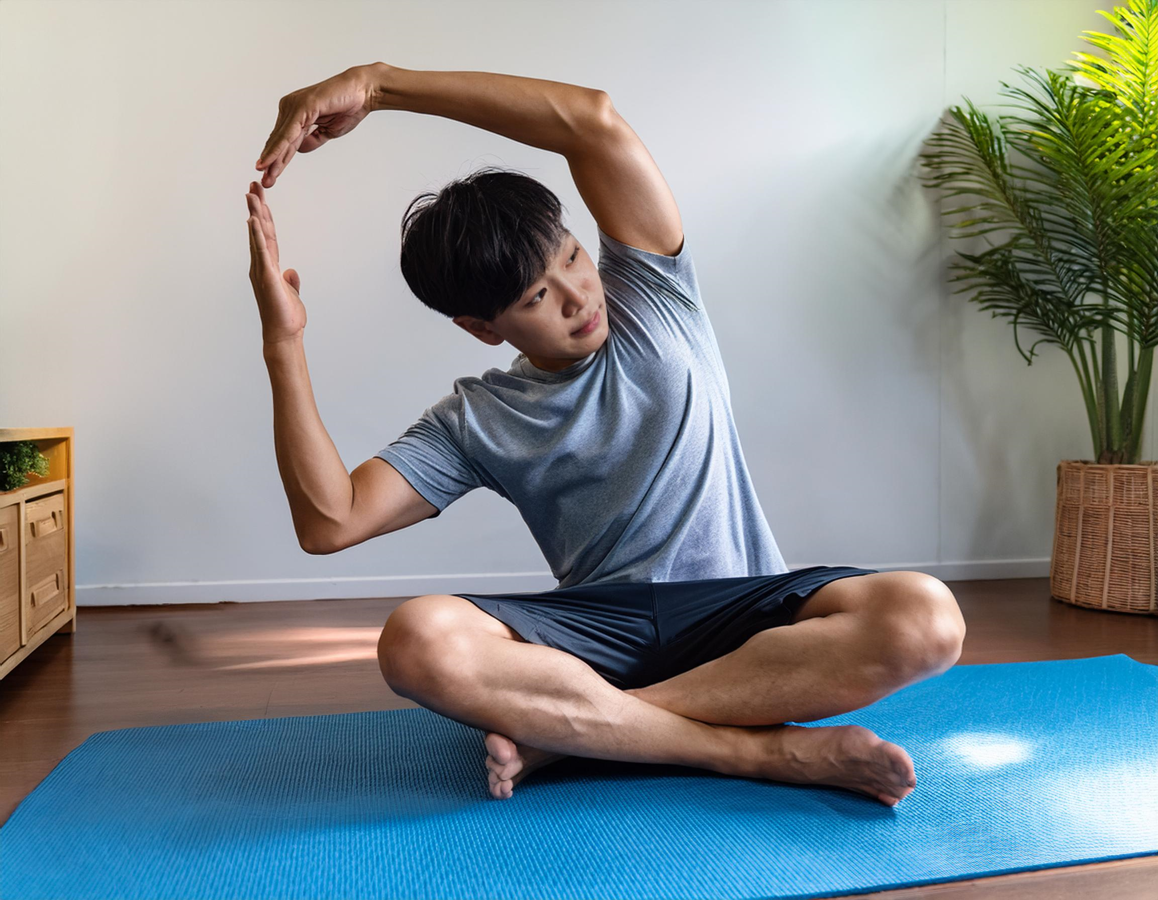 Firefly A Patient Performing Prescribed Stretches At Home On A Yoga Mat With A Focus On A Calm And 1 What To Do After Physical Therapy Session